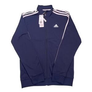 adidas Men's Essentials Warm-Up 3-Stripes Track Jacket Legend Ink White Sz Small